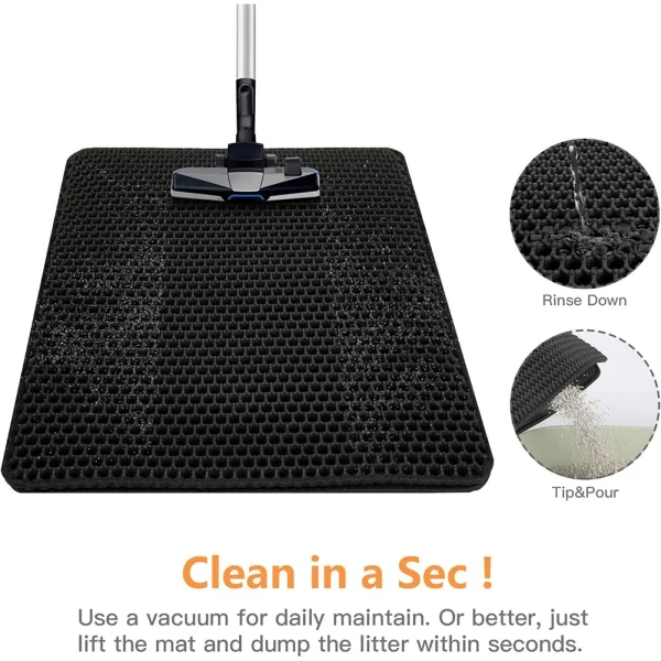 Cat Litter Mat 1 Pack Double Layer Waterproof Urine Proof Trapping Mats Non-Slip Easy to Clean Large Toilet Foot Pad - Image 5