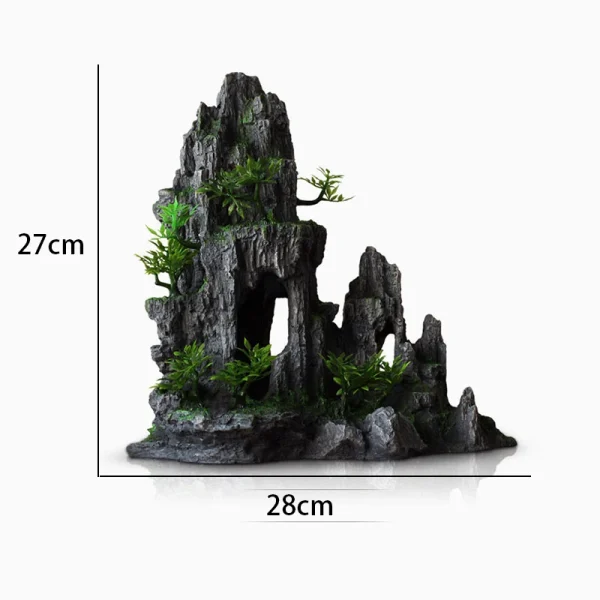 Large Aquarium Decorations Family Small Fish Tank Plant Decoration Simulation Rockery Ornaments Fish Farming Accessories - Image 2