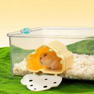 Hamster Hide House Chinchilla House Magnetic Hamster House Visible Gerbil House Small Animal Habitat Hamster Cage Accessories