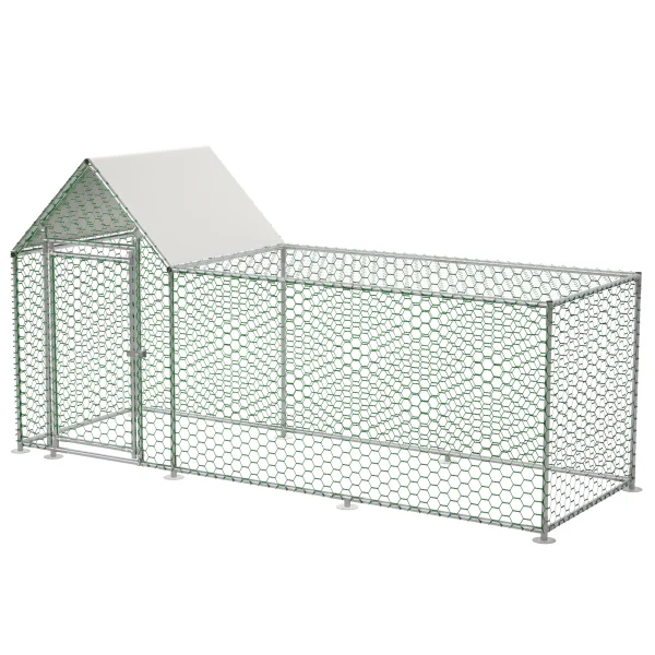 10x3FT Metal Chicken Coop Run Backyard Hen House Poultry Habitat Cage w/Cover - Image 3