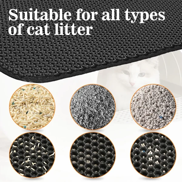 Cat Litter Mat 1 Pack Double Layer Waterproof Urine Proof Trapping Mats Non-Slip Easy to Clean Large Toilet Foot Pad - Image 2