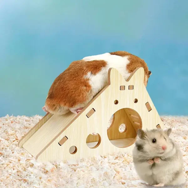 Hamster Maze Wooden House Hamsters Corner Hideout Cage Woodland House Habitats Decor For Guinea Pigs Gerbils Squirrels Mice - Image 6