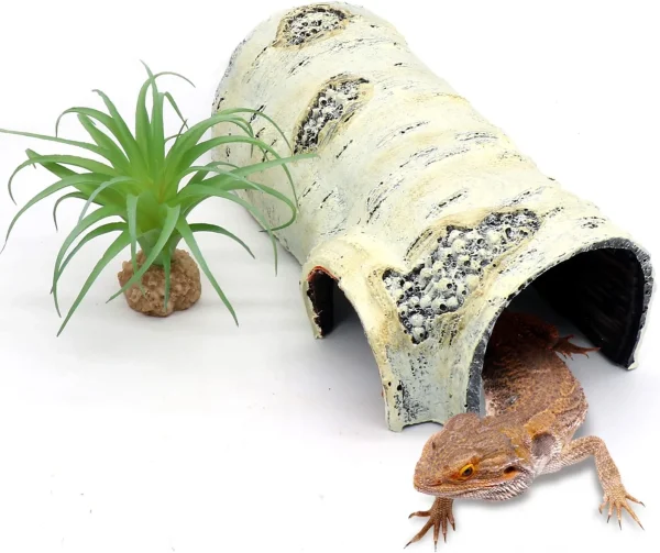Pets Lizard Turtle Reptile Hide Cave Habitat Shelter Resin Tree Bark Amphibians Landscape Reptiles Box Dodge Hole Decoration - Image 4