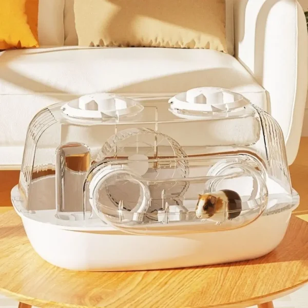 Acrylic Hamster Cage Double Layer Transparent Tunnel Small Pet House Openable Lid Running Wheels Guinea Pigs Home - Image 2