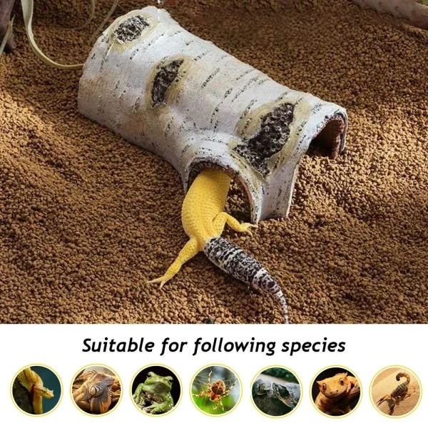 Pets Lizard Turtle Reptile Hide Cave Habitat Shelter Resin Tree Bark Amphibians Landscape Reptiles Box Dodge Hole Decoration - Image 2