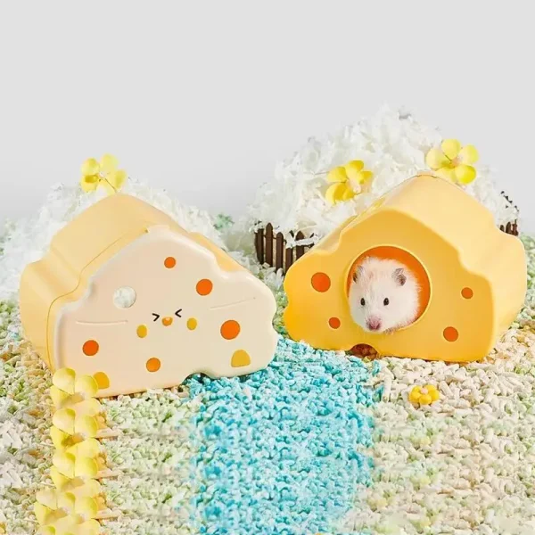 Hamster Hides Cute Magnetic Hamster Hut Cheese Hamster House Visible Gerbil House Small Animal Habitat Hamster Cage Accessories - Image 3